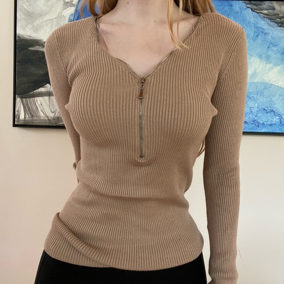 Ambiance Tan Long Sleeve Shirt - Picture 1 of 4